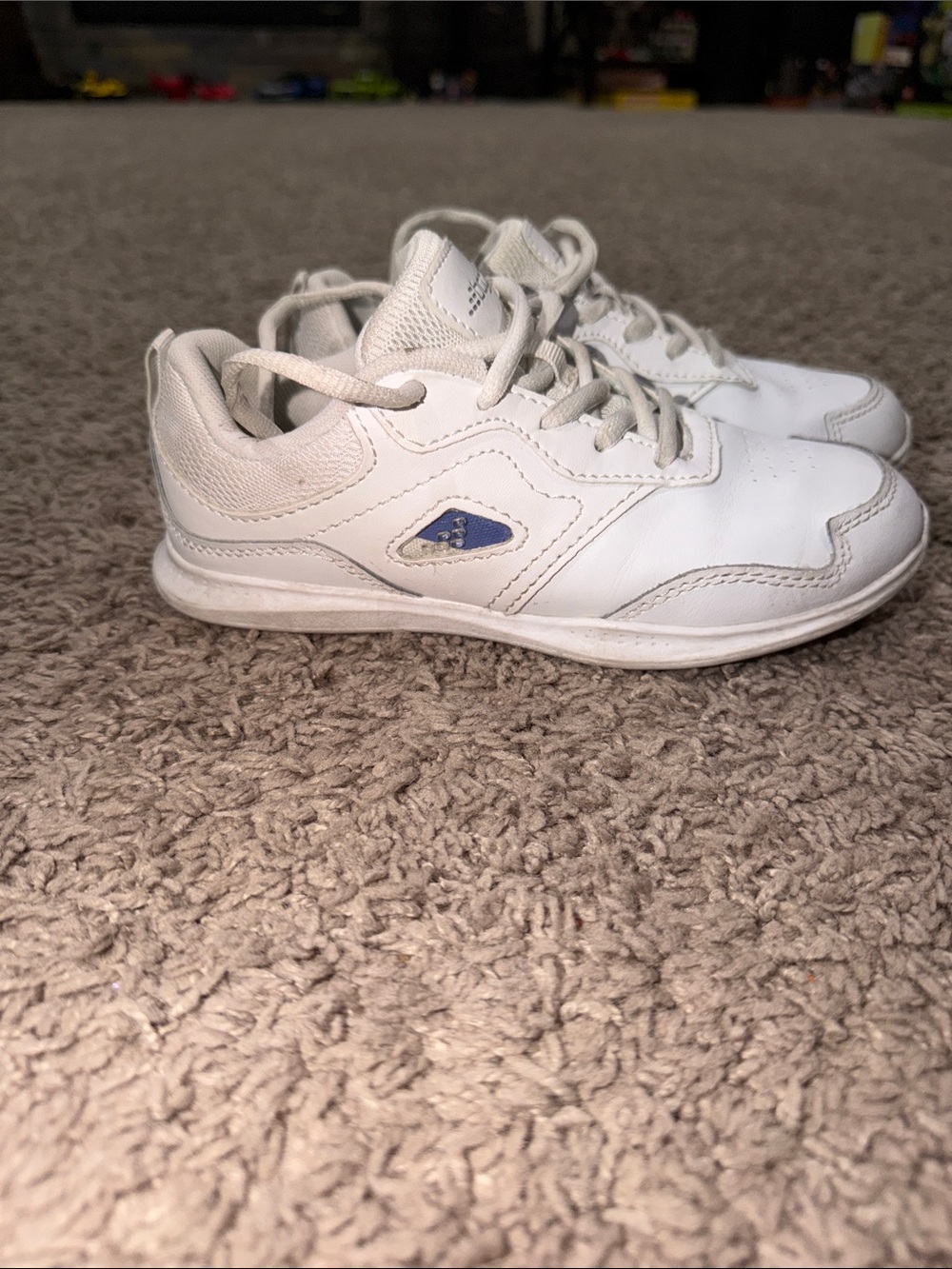 Kids White cheer Sneakers with changeable accents